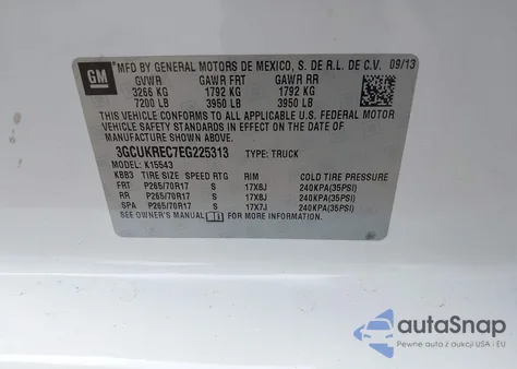 2014 Chevrolet Silverado 1500 2Lt z USA, uszkodzony, nr VIN 3GCUKREC7EG225313